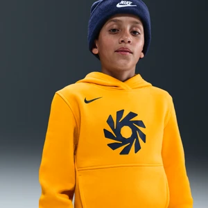 Bluza piłkarska z kapturem dla dużych dzieci Erling Haaland Club Fleece - Żółty Nike