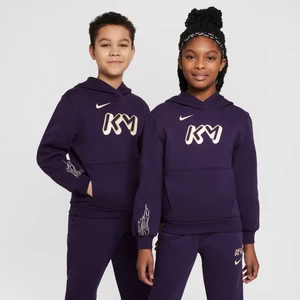 Bluza piłkarska z kapturem dla dużych dzieci Kylian Mbappé Club Fleece - Fiolet Nike