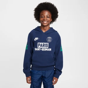 Bluza piłkarska z kapturem dla dużych dzieci Nike Air Paris Saint-Germain Sport Essentials - Niebieski