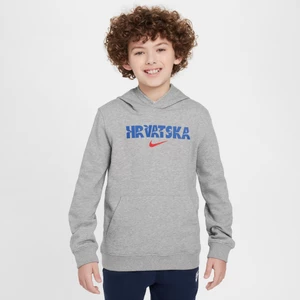 Bluza piłkarska z kapturem dla dużych dzieci Nike Chorwacja Club Fleece - Szary