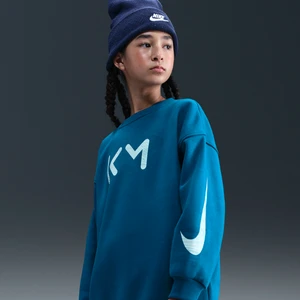 Bluza piłkarska z półokrągłym dekoltem o kroju oversize dla dużych dzieci (dziewcząt) Nike Kylian Mbappé Club Fleece - Niebieski