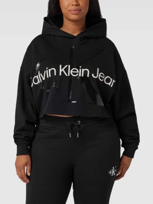 Bluza PLUS SIZE z kapturem i detalem z logo model ‘PLUS GLOSSY MONOGRAM’ Calvin Klein Jeans Plus