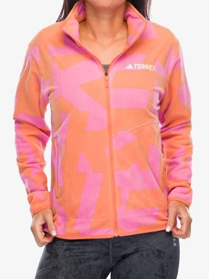 Bluza polarowa damska adidas TERREX Multi Printed Full Zip Fleece Jkt - amber tint/pink fusion