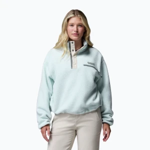 Bluza polarowa damska Columbia Helvetia II Cropped Half Snap Fleece tea light / dark stone Biały