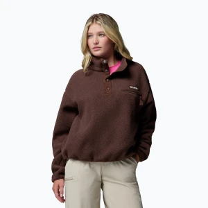 Bluza polarowa damska Columbia Helvetia II Cropped Half Snap Fleece tobacco Brązowy