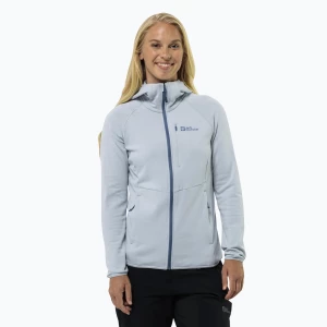 Bluza  polarowa damska Jack Wolfskin Kolbenberg Hooded Fz soft blue