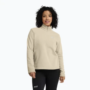 Bluza polarowa damska Jack Wolfskin Taunus 100 Full Zip oyster Beżowy