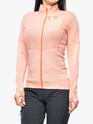 Bluza polarowa damska Norrona Lyngen Alpha90 Jacket – peach amber