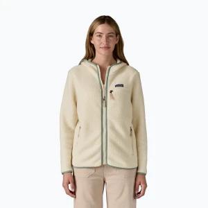Bluza polarowa damska Patagonia Retro Pile Hoody natural w/ellwood green