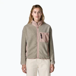 Bluza polarowa damska Patagonia Synchilla oatmeal heather w / pink frost Beżowy