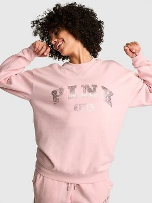 PINK Bluza polarowa Ivy z okrągłym dekoltem i oversize'owym dekoltem Victoria's Secret