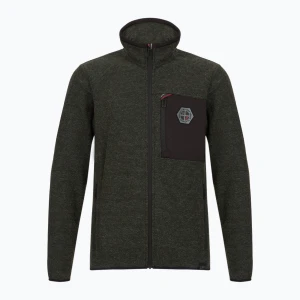 Bluza polarowa męska CMP 35H3907 Melange Knitted forest melange/nero/ferrari
