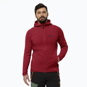 Bluza  polarowa męska Jack Wolfskin Baiselberg Hooded FZ red glow