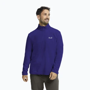 Bluza polarowa męska Jack Wolfskin Taunus 100 Full Zip glow ink Czarny