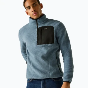 Bluza polarowa męska REGATTA Frankie Borg Half Zip grey mirage / black