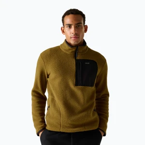 Bluza polarowa męska REGATTA Frankie Borg Half Zip rich tan / black Żółty