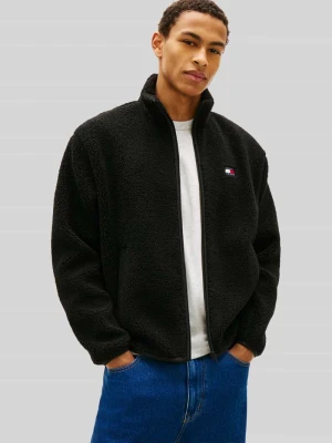 Bluza polarowa o regularnym kroju z wyszywanym logo Tommy Jeans Czarny