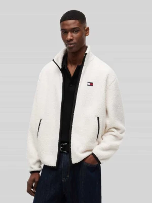 Bluza polarowa o regularnym kroju z wyszywanym logo Tommy Jeans Złamany biały