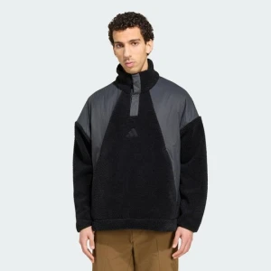 Bluza polarowa zakładana przez głowę z zatrzaskami Terrex Xploric CLIMAWARM High Pile Adidas czarny