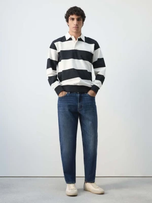 Zdjęcie produktu Bluza polo w paski 100% bawełna biały - Mężczyzna - - MANGO MAN