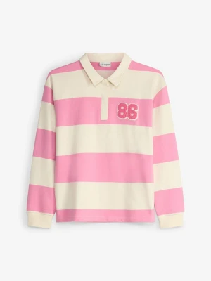 Bluza polo z czystej bawełny organicznej BonPrix różowy
