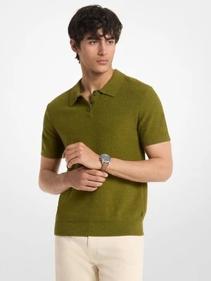 Bluza polo z krótkim rękawem z mieszanki bawełny boucle Michael Kors Mens