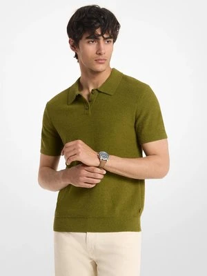 Bluza polo z krótkim rękawem z mieszanki bawełny boucle Michael Kors