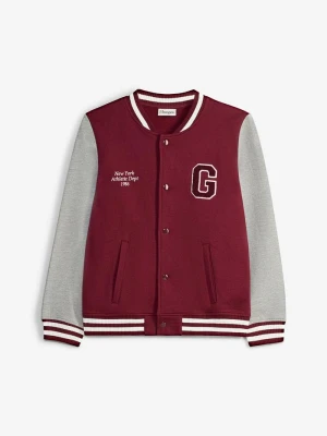 Bluza rozpinana college, z miękkiej bawełny BonPrix czerwony