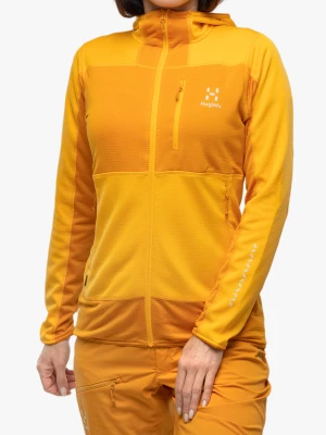 Bluza rozpinana damska Haglofs L.I.M Mid Fast Hood - yellow/desert yellow