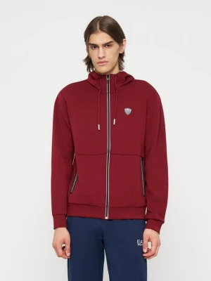Bluza rozpinana EA7 Emporio Armani ciemnoczerwony