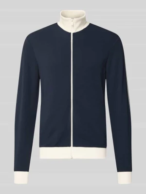 bluza rozpinana krój slim fit z fakturowanym wzorem MCNEAL Ciemnoniebieski