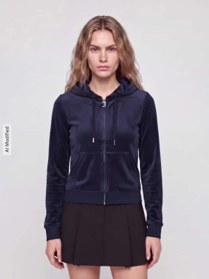 Bluza rozpinana o aksamitnym wyglądzie Juicy Couture Ciemnoniebieski