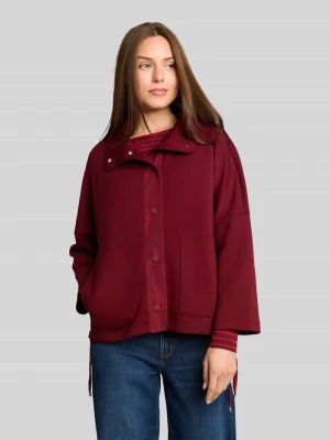 Bluza rozpinana o kroju boxy fit z dodatkiem wiskozy Tom Tailor Bordowy