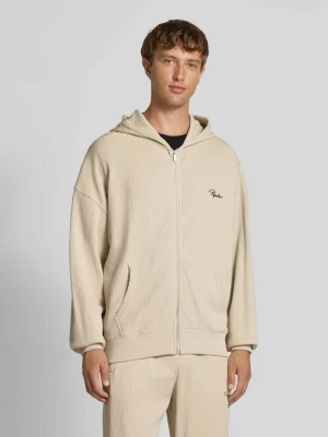 Bluza rozpinana o kroju oversized z kapturem i wyhaftowanym logo Pegador