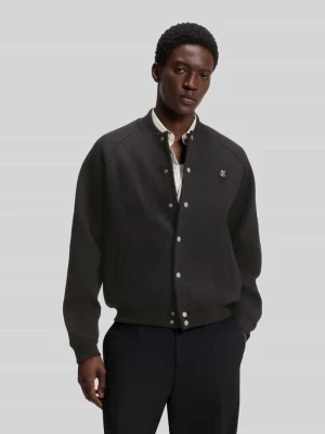 bluza rozpinana o kroju oversized z mieszanka bawełny model 'Dabins' Hugo Czarny