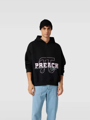 bluza rozpinana o kroju oversized z nadrukiem z logo Preach Ciemnoszary