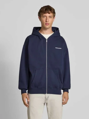 Bluza rozpinana o kroju oversized z wyhaftowanym logo i kapturem Pegador