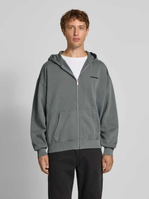 Bluza rozpinana o kroju oversized z wyhaftowanym logo i kapturem Pegador