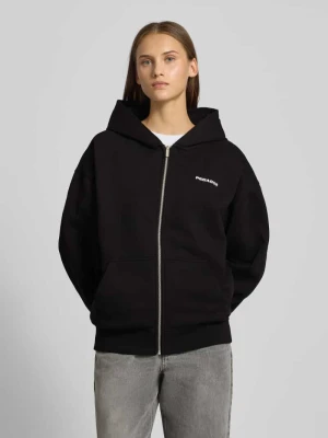 Bluza rozpinana o kroju oversized z wyhaftowanym logo model ‘Clarita’ Pegador