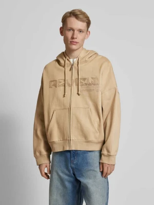 Bluza rozpinana o kroju oversized z wyhaftowanym logo REVIEW