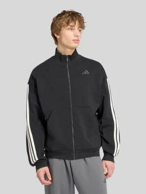 bluza rozpinana o kroju regular fit z czystej bawełny Adidas Czarny