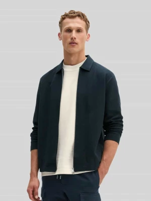Bluza rozpinana o kroju regular fit z czystej bawełny z zamkiem błyskawicznym dwustronnym Marc O'Polo Granatowy