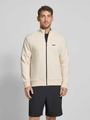 Bluza rozpinana o kroju regular fit z dodatkiem bawełny model ‘SW_LEAGUE SKAZ’ Boss Beżowy