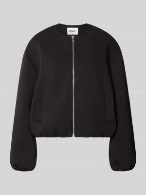 Bluza rozpinana o kroju regular fit z dodatkiem wiskozy model 'LELLIE' Only Czarny
