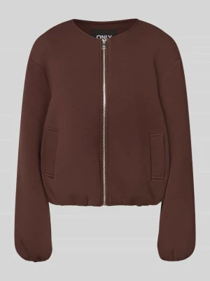 Bluza rozpinana o kroju regular fit z dodatkiem wiskozy model 'LELLIE' Only Czekoladowy