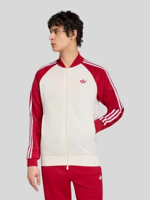 bluza rozpinana o kroju regular fit z domieszką bawełny adidas Originals Biały
