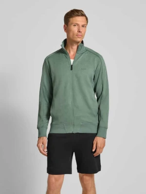 Bluza rozpinana o kroju regular fit z fakturowanym wzorem model ‘MIRROR’ BOSS Green