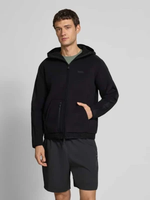 Bluza rozpinana o kroju regular fit z kapturem model ‘SW_HOLE19 SNUGGEL’ BOSS Green