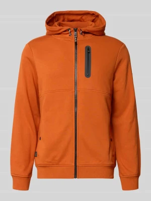 Bluza rozpinana o kroju regular fit z kapturem model ‘Tech’ camel active