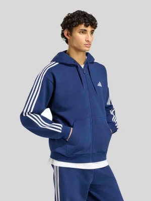 Bluza rozpinana o kroju regular fit z mieszanki bawełny Adidas Ciemnoniebieski